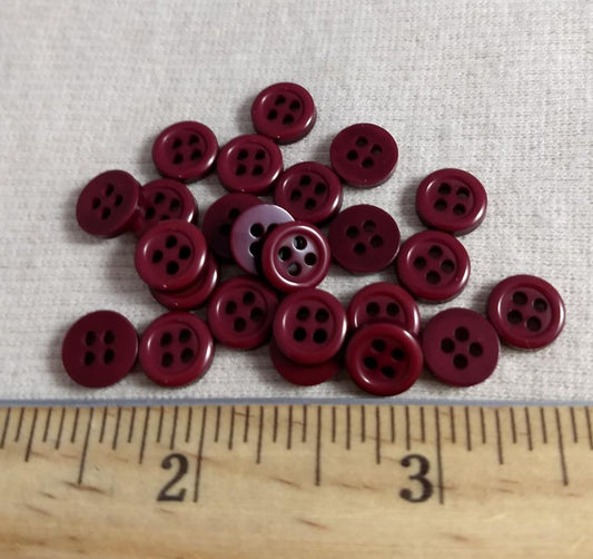 Button #P-Rim #4 Hole #Red #Rim #Basic #Polyester #10pc