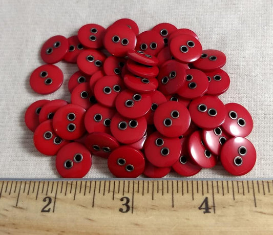 Button #3820 #2 Hole #Red #Polyester #10pc