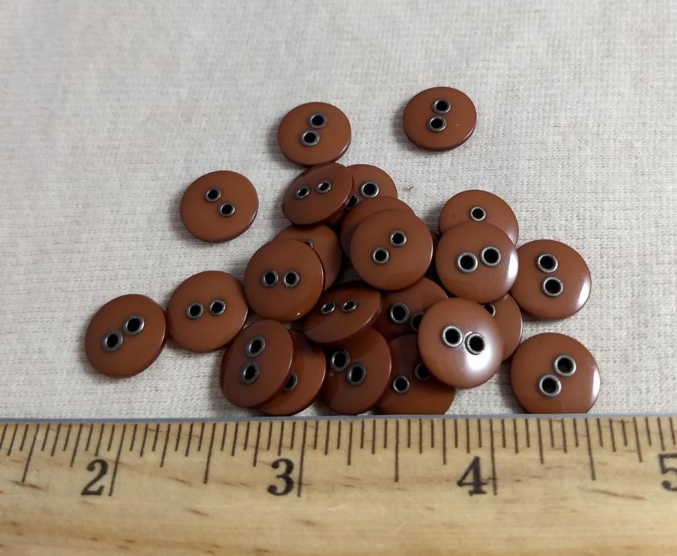 Button #1990 #2 Hole #Brown #Polyester #10pc