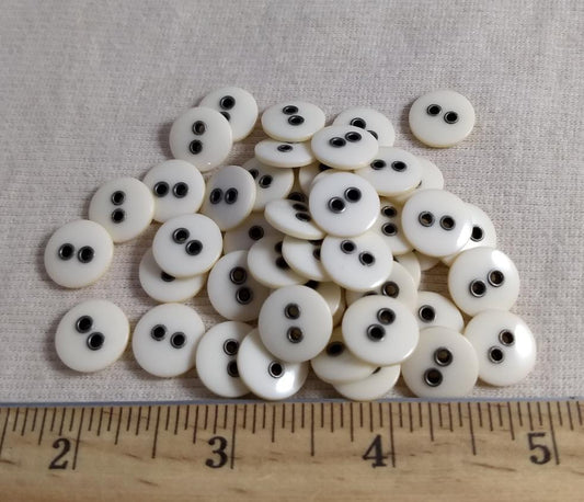 Button #2390 #2 Hole #White #Eyelet #Polyester #10pc