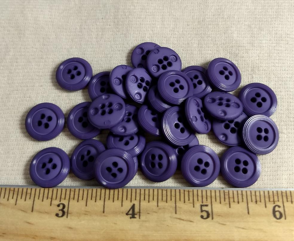 Button #6241 #2 Hole #Purple #Rim #Polyester #10pc