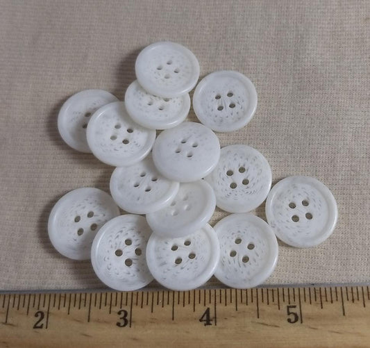 Button #PB1158 #4 Hole #White #Rim #Imitation #Horn #Polyester #10pc