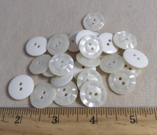 Button #98055 #2 Hole #White #Rim #Nylon #10pc