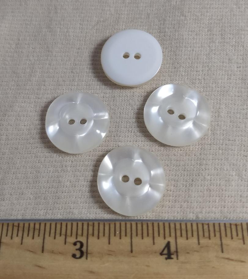 Button #98055 #2 Hole #White #Rim #Nylon #10pc