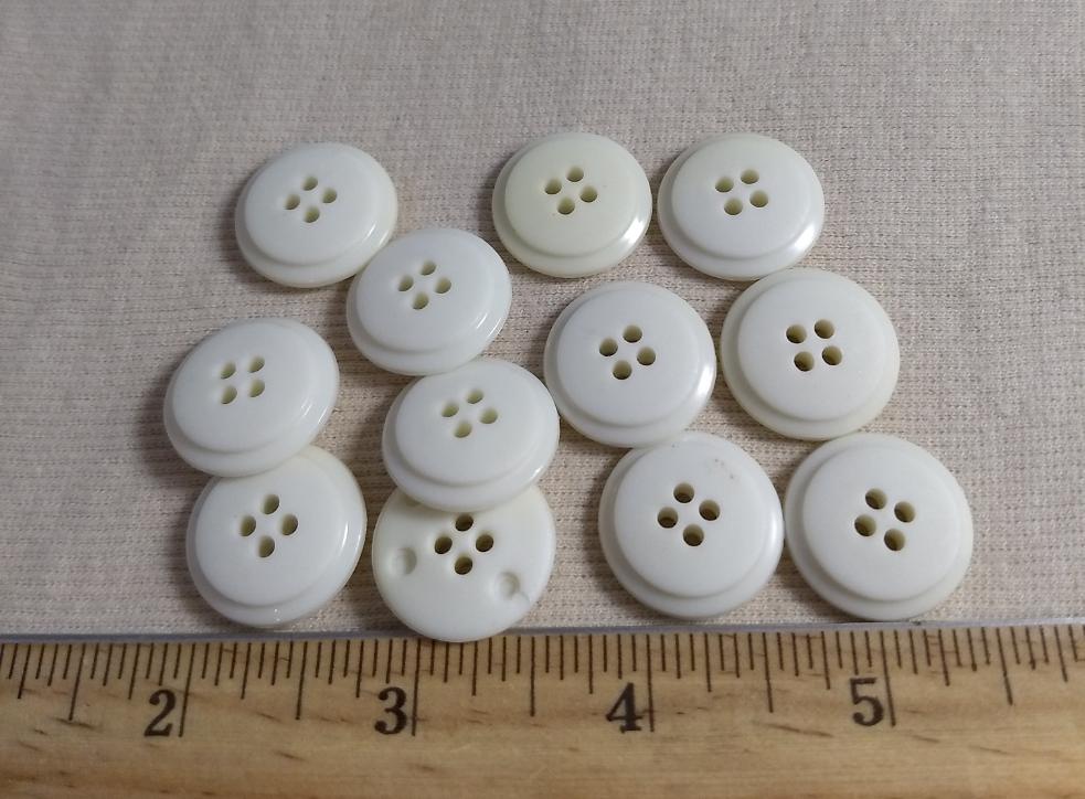 Button #EP1290 #4 Hole #White #Rim #Nylon #10pc