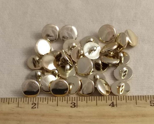 Button #B7586 #Shank #Gold #Flat-Top #ABS #10pc