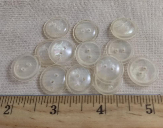 Button #4245 #2 Hole #Clear #Rim #Polyester #10pc