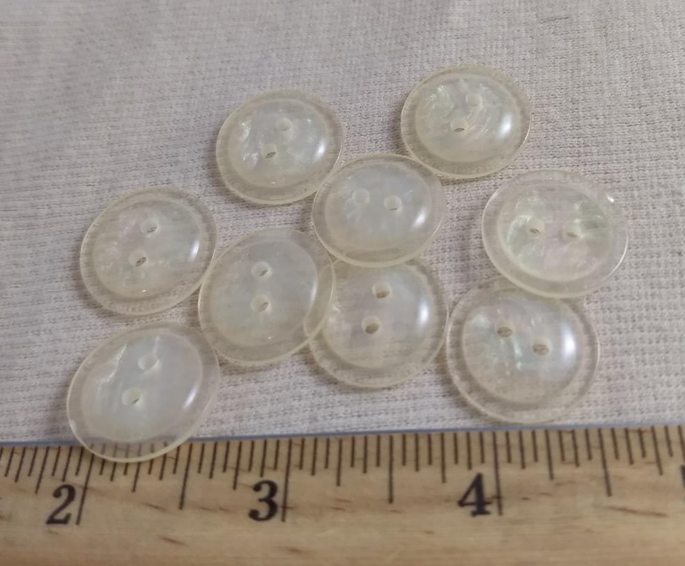 Button #4245 #2 Hole #Clear #Rim #Polyester #10pc