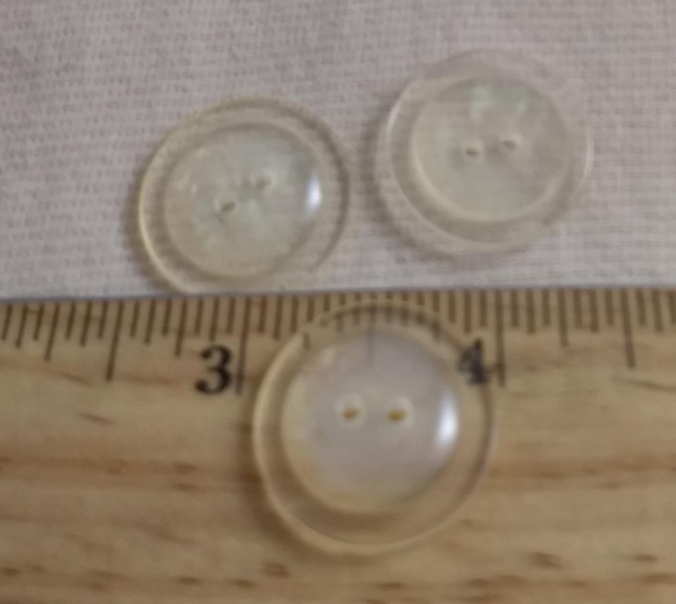 Button #4245 #2 Hole #Clear #Rim #Polyester #10pc