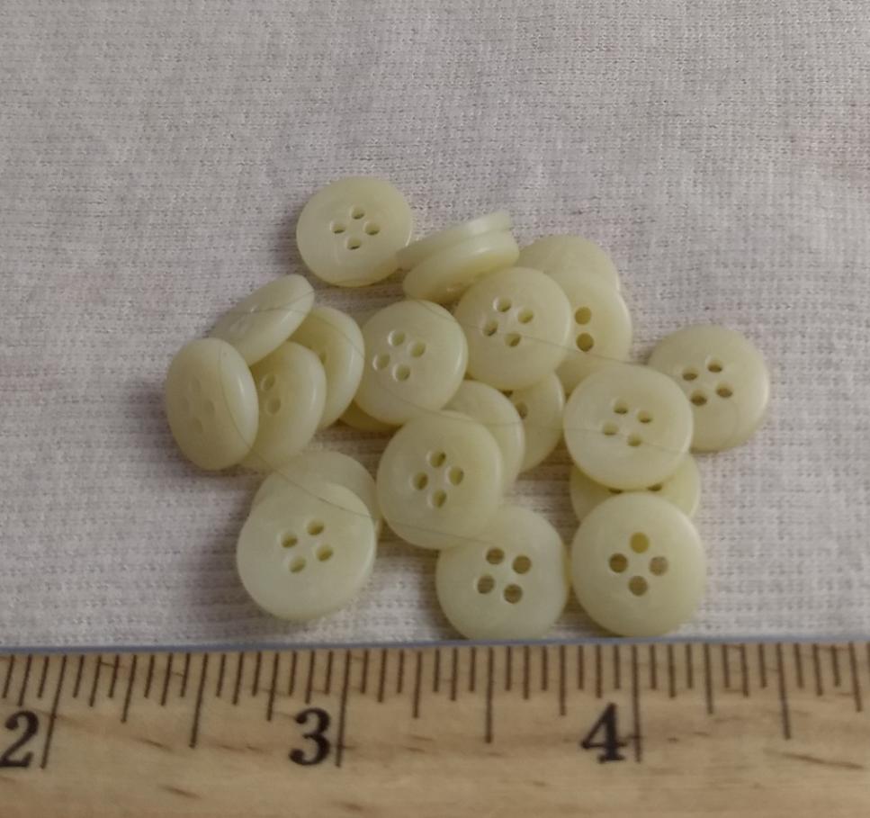 Button #Corrozzo #4-Hole #Cream #Imitation #Polyester #10pc