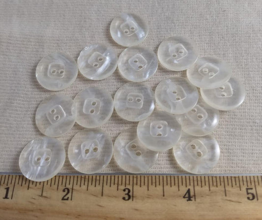 Button #98048 #2 Hole #Clear #Rim #Nylon #10pc