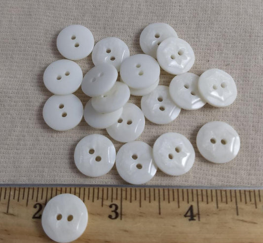 Button #98047 #2 Hole #White #Nylon #10pc