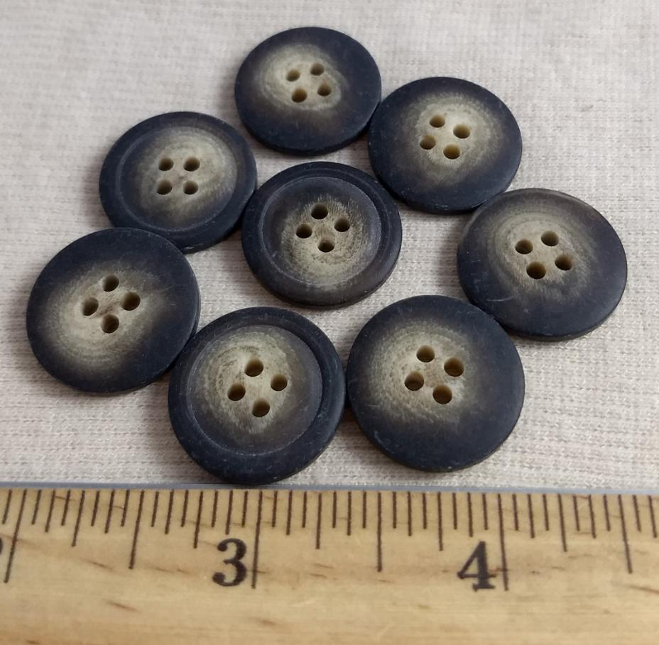 Button #96008 #4 Hole #Brown #Rim #Imitation #Horn #Polyester #10pc