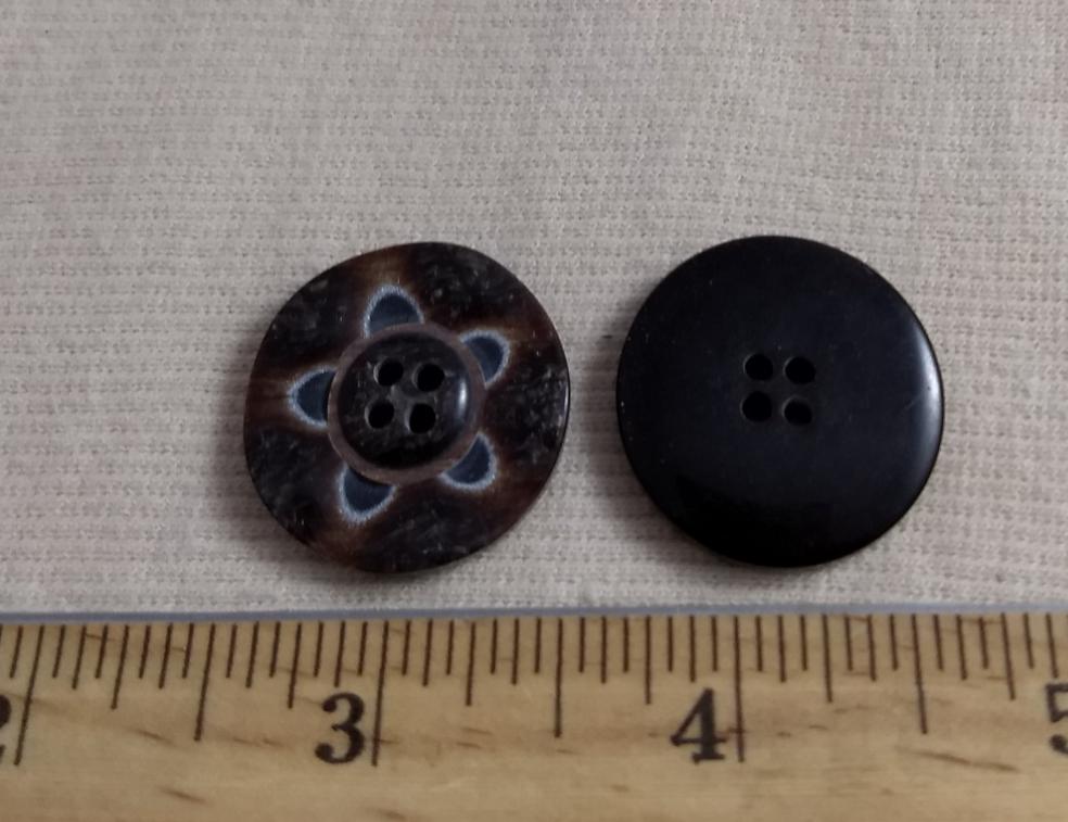 Button #P9020 #4 Hole #Brown #Star #Polyester #10pc