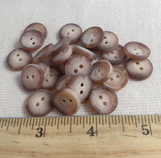 Button #21382 #2 Hole #Brown #Rim #Imitation #Horn #10pc