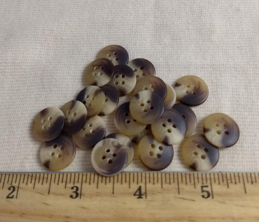 Button #787 #4 Hole #Brown #Imitation #Horn #Polyester #10pc