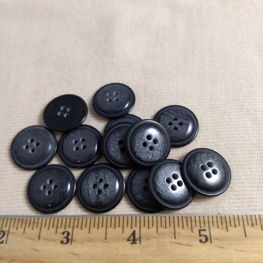 Button #5608 #4 Hole #Black #Rim #Polyester #10pc