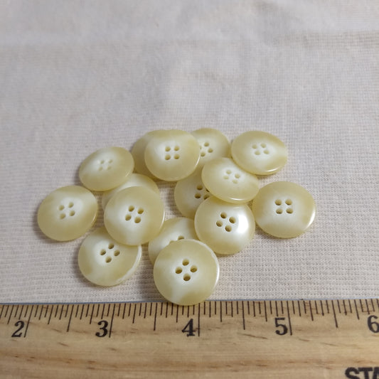 Button #98038 #4 Hole #Cream #Imitation #Horn #Polyester #10pc