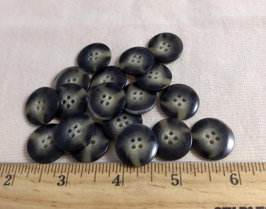 Button #98038 #4 Hole #Brown #Imitation #Horn #Polyester #10pc