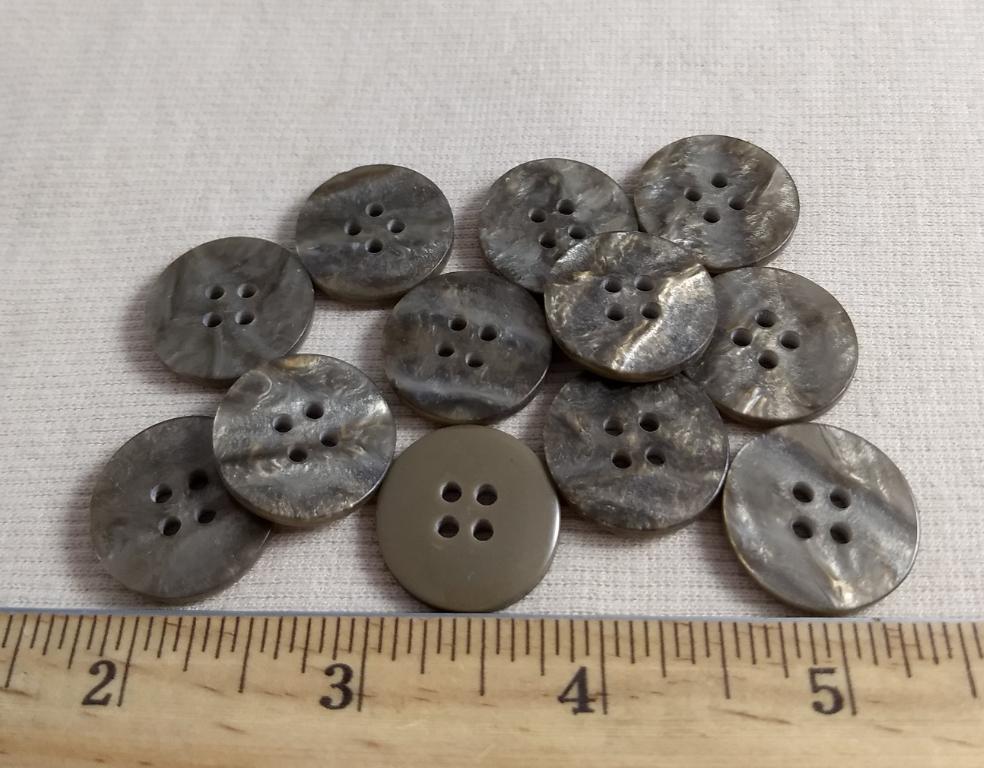 Button #94200 #4 Hole #Brown #Imitation #Shell #Polyester #10pc