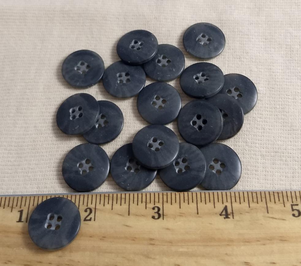 Button #4023 #4 Hole #Grey #Polyester #10pc