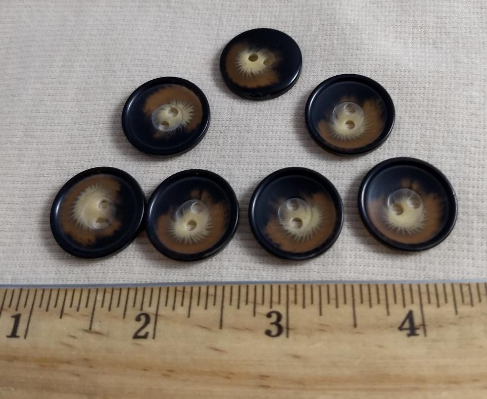 Button #98037-3 #2 Hole #Brown #Imitation #Horn  #Polyester #10pc