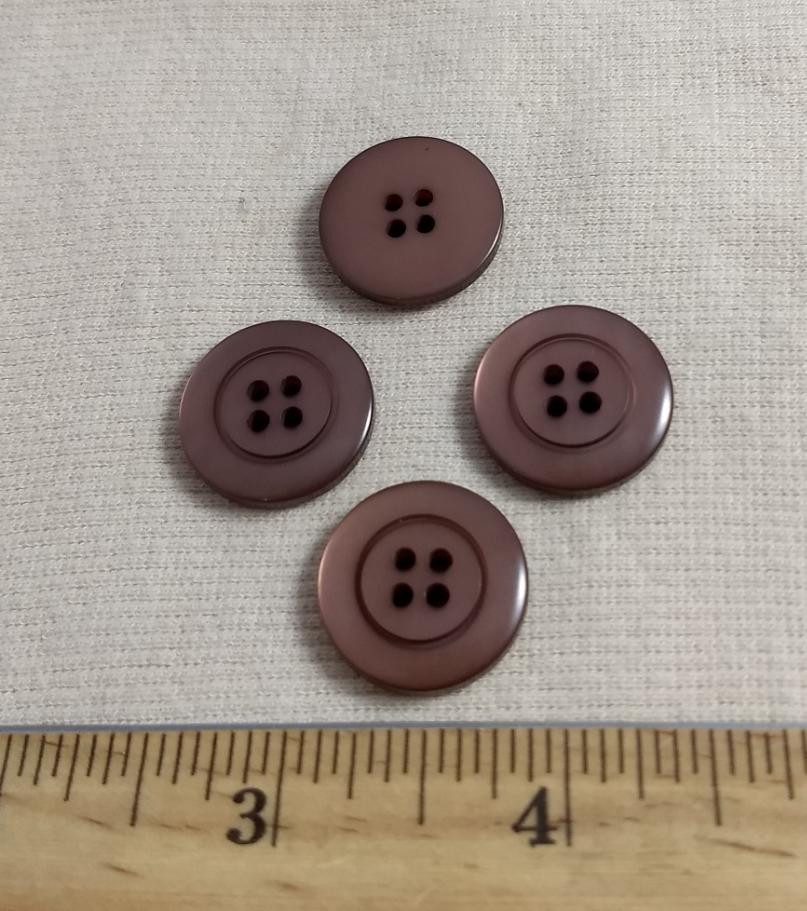 Button #5609 #4 Hole #Brown #Rim #Polyester #10pc
