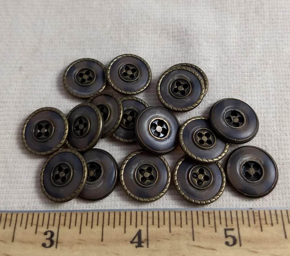 Button #1321 #4 Hole #Brown #Imitation #Shell #Rim #Polyester #10pc