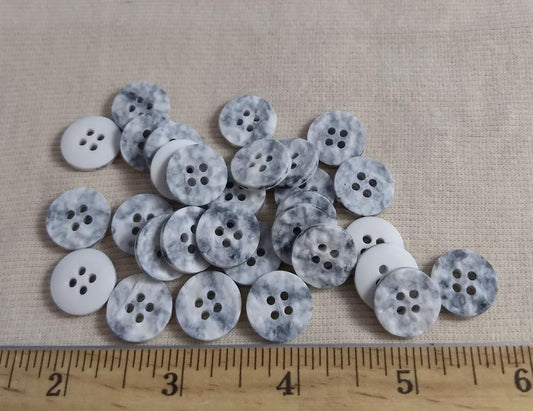 Button #85200 #4 Hole #Grey #Polyester #10pc