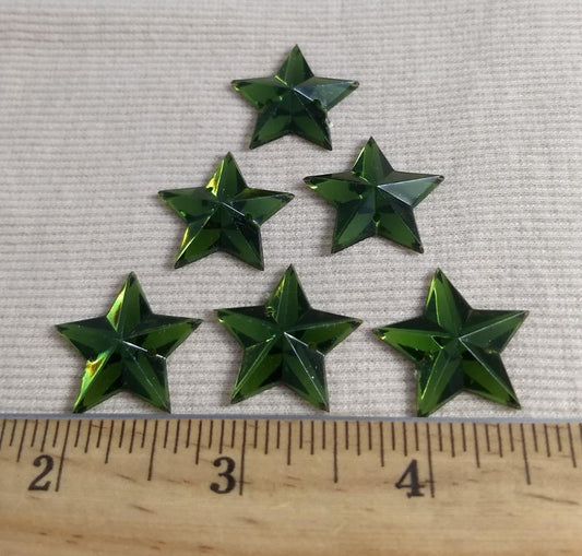 Bead #A47 #2-Holes #Green #Star #10pc