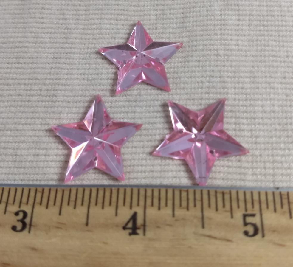 Bead #A47 #2-Holes #Light-Pink  #Star #10pc