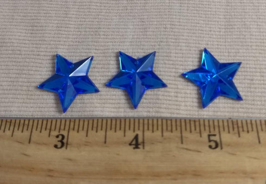 Bead #A47 #2-Holes #Blue #Star #10pc