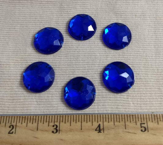 Bead #XFFZ090311-1 #2-Hole #Blue #Round #Acrylic-Stone #20pc