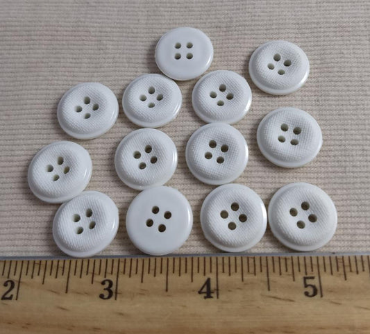 Button #JU956 #4 Hole #White #Rim #Nylon #10pc