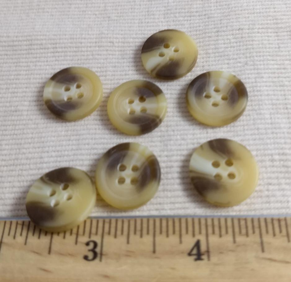 Button #1325 #4 Hole #Brown #Rim #Imitation #Horn #Polyester #10pc