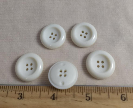 Button #EP1524 #4 Hole #White #Rim #Nylon #10pc