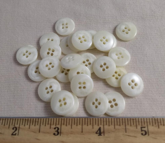 Button #20550 #4 Hole #White #Polyester #10pc