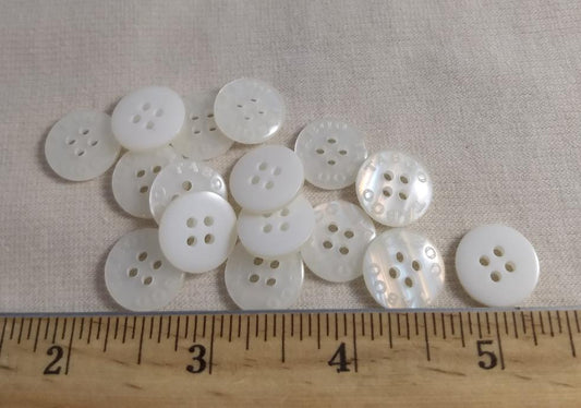 Button  #Taboo #4 Hole #White #Taboo #Rim #Polyester #10pc