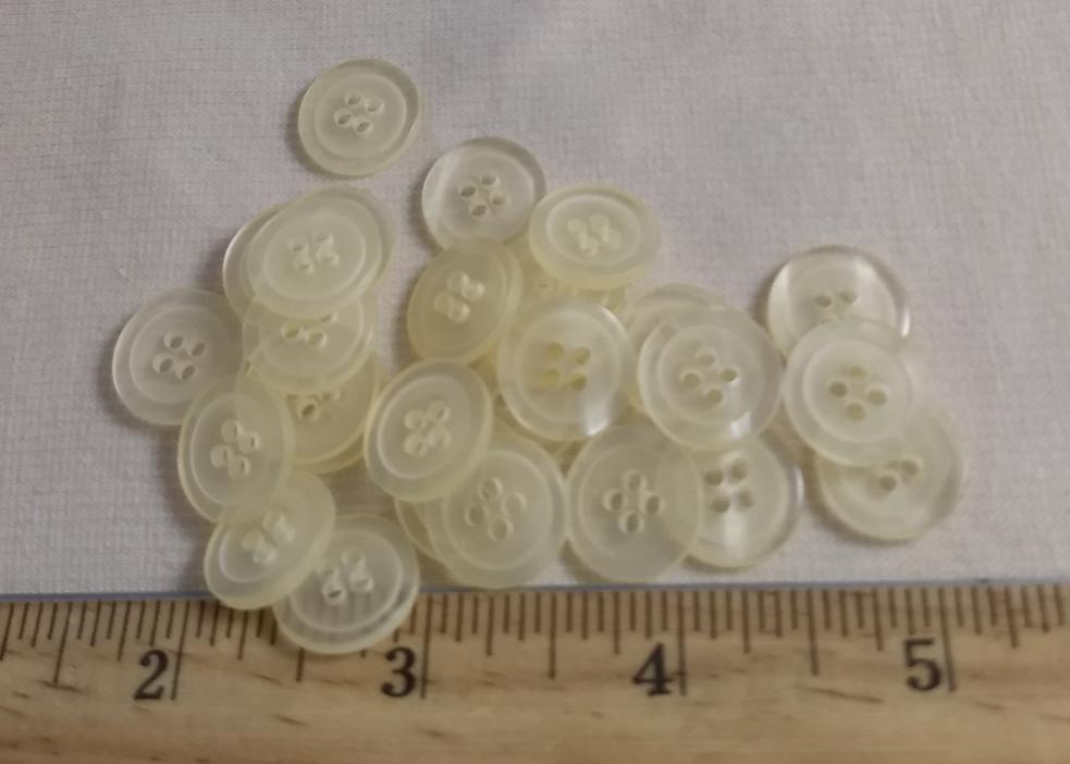 Button #30104 #4 Hole #Cream #Polyester #10pc