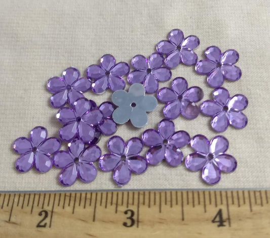 Bead #XFFZ16 #1-Hole #Purple #Flower #Acrylic-Stone #60pc