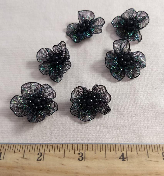 Applique #YYEZ0811102E #Green #Flower #Lace #Handmade #Nylon #10pc
