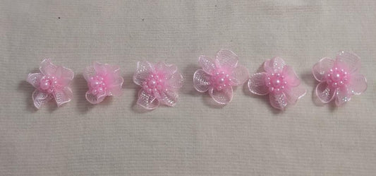 Applique #YYEZ0811102E #Pink #Flower #Handmade #Nylon #10pc