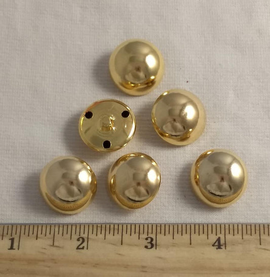 Button #676 #Shank #Gold #Half-Ball #Dome #Metal #10pc