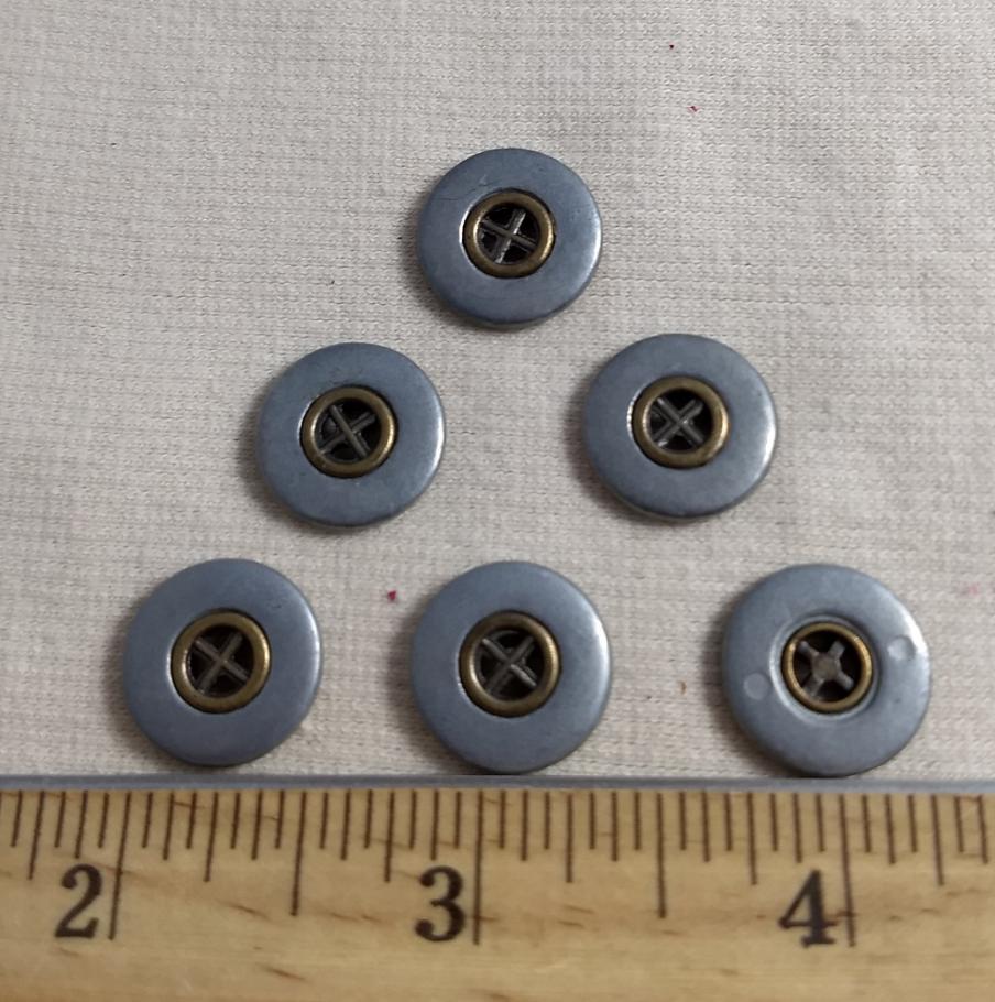 Button #4090 #4-Hole #Antique- Silver #Rim #Alloy #10pc