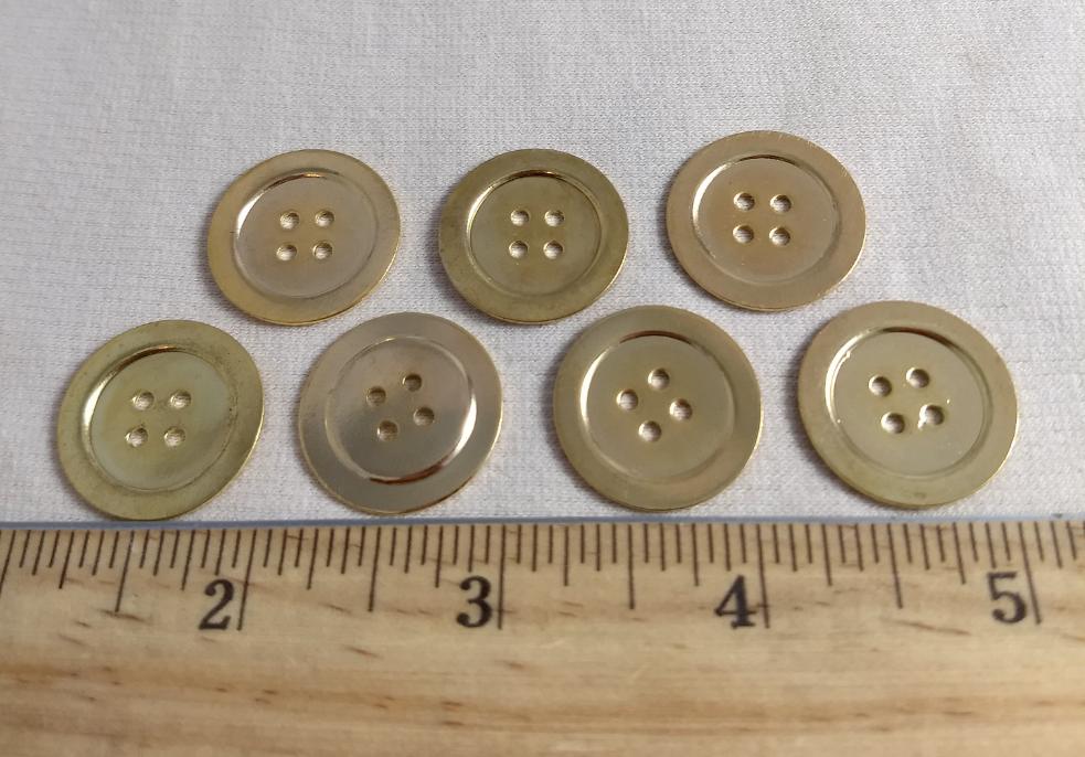 Button #289 #4-Hole #Gold #Rim #Metal #10pc