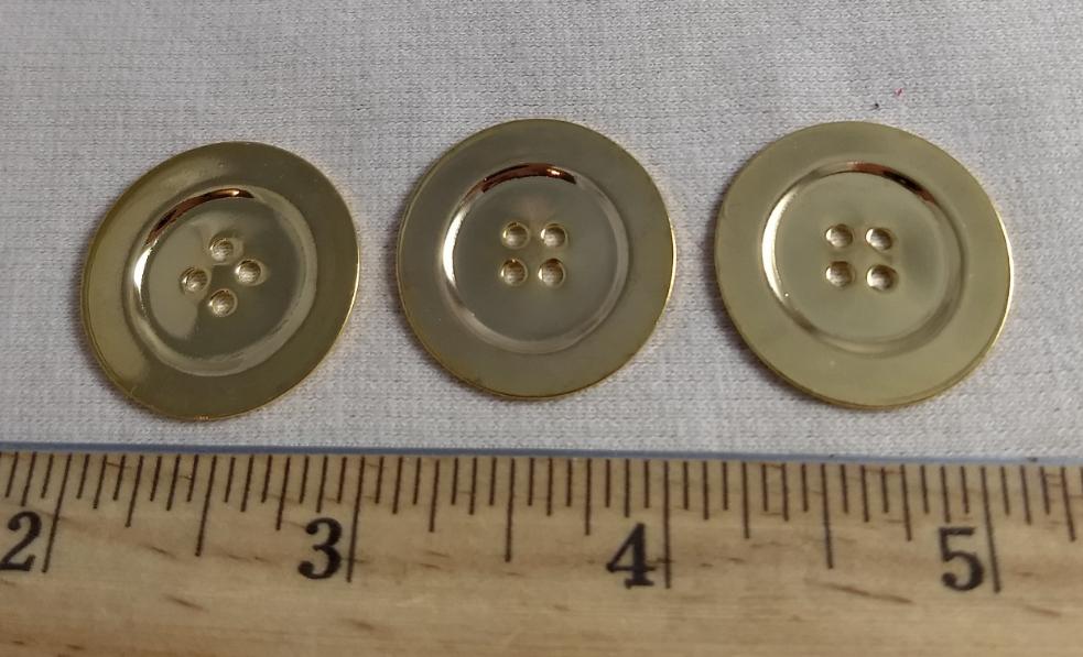 Button #289 #4-Hole #Gold #Rim #Metal #10pc