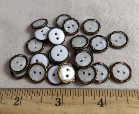 Button #21340 #2 Hole #White #Rim #Polyester #10pc