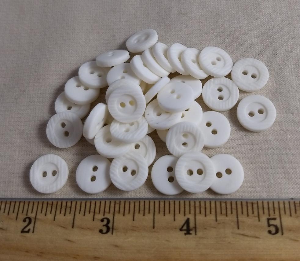 Button #23040 #2 Hole #White #Rim #Polyester #10pc