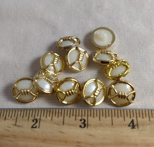 Button #80606 #Shank #Pearl #Rim #Polyester #10pc