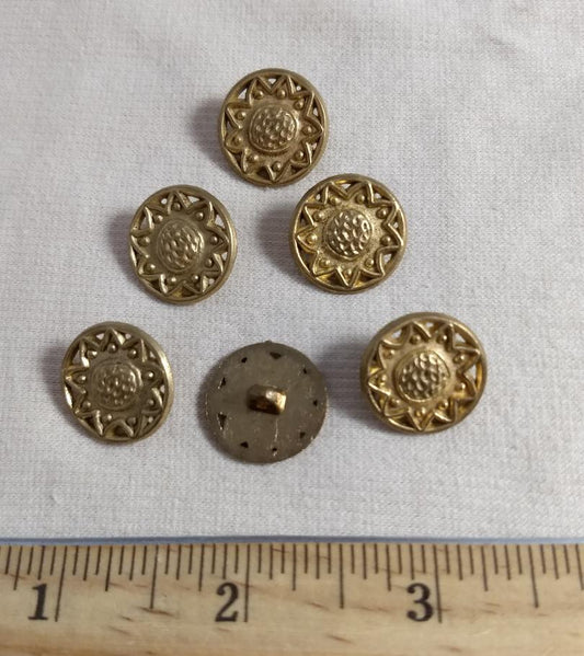 Button AL6133 #Shank #Antique-Gold #Rim #Alloy #Casting #10pc